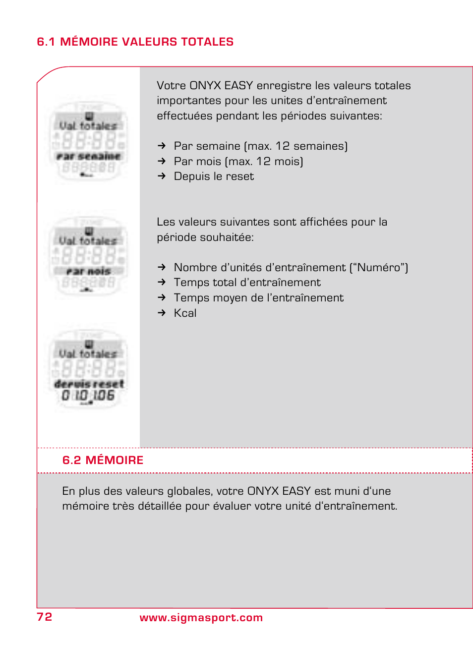SIGMA ONYX EASY User Manual | Page 72 / 158