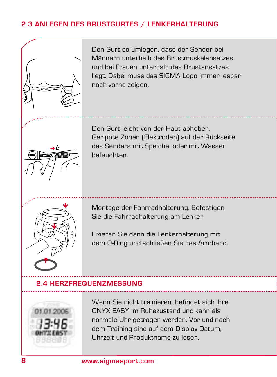 SIGMA ONYX EASY User Manual | Page 8 / 158