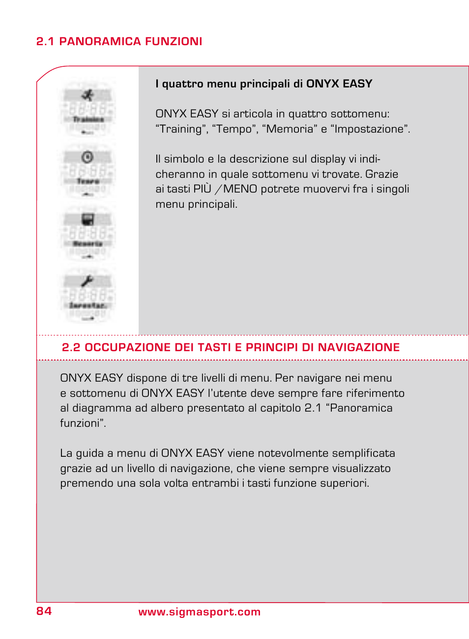 SIGMA ONYX EASY User Manual | Page 84 / 158