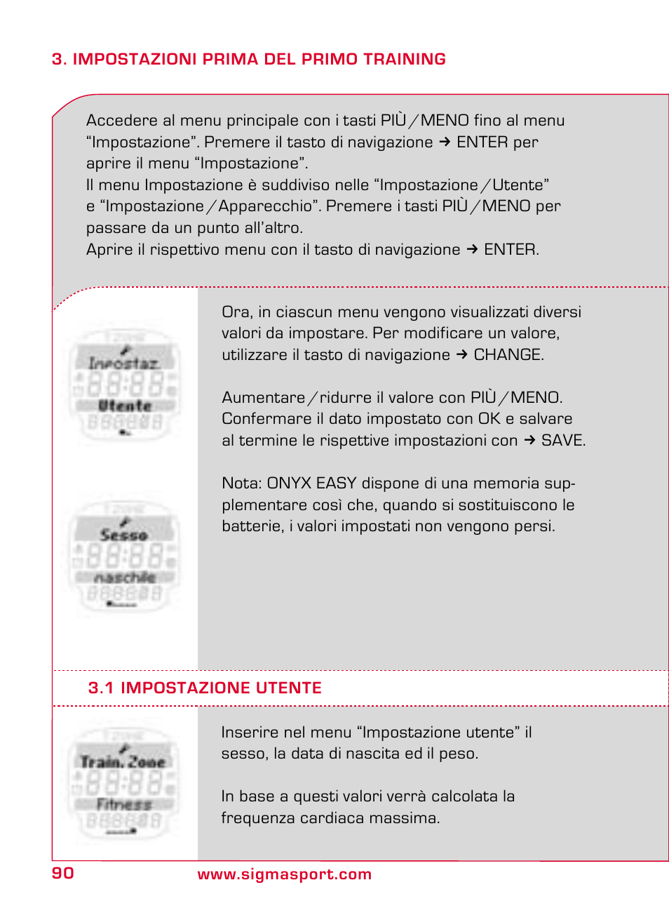 SIGMA ONYX EASY User Manual | Page 90 / 158