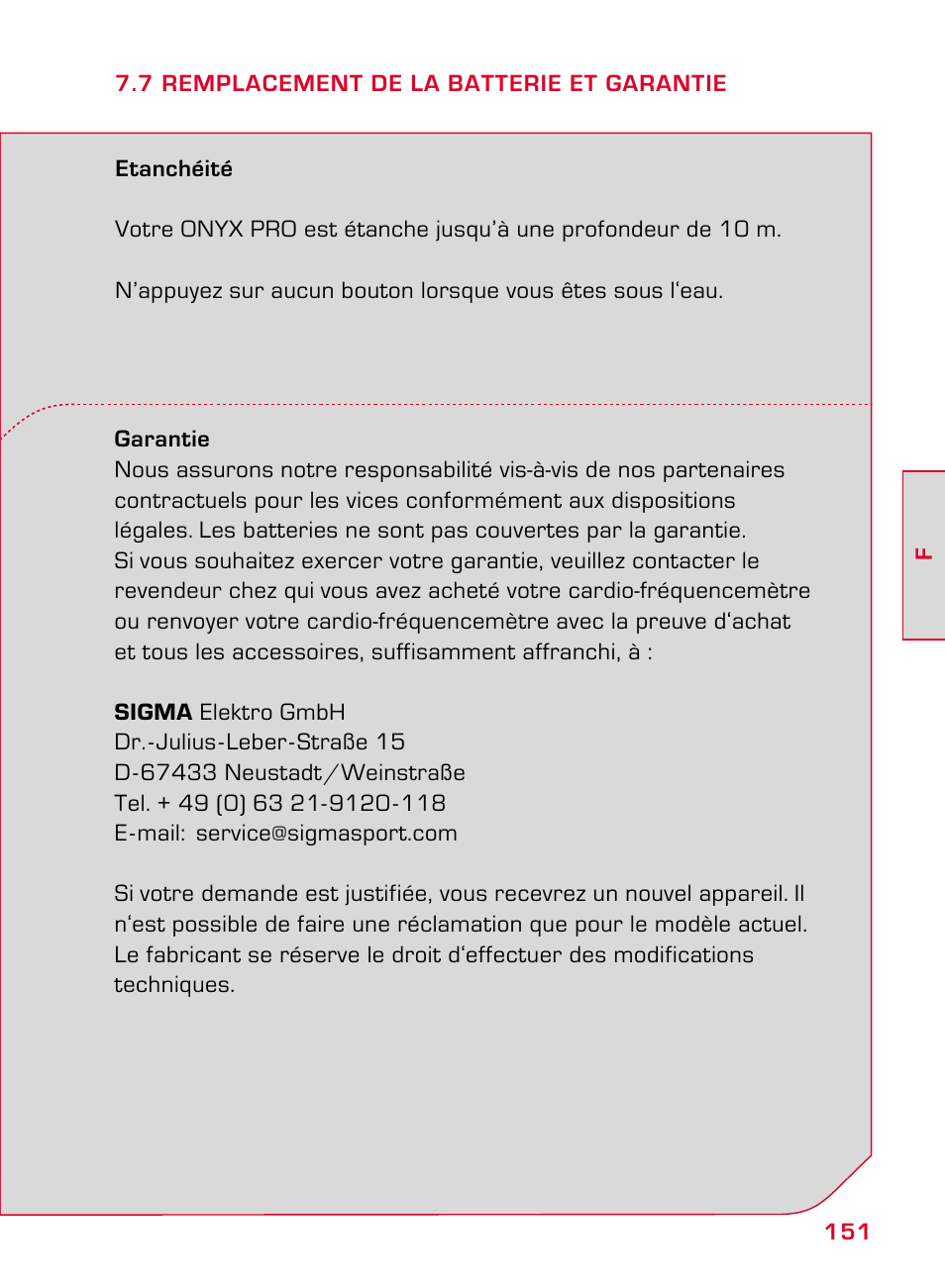 SIGMA ONYX PRO User Manual | Page 151 / 304