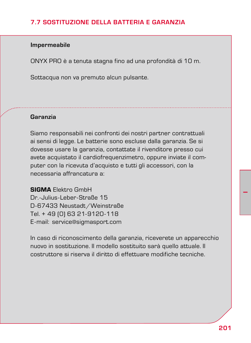 SIGMA ONYX PRO User Manual | Page 201 / 304