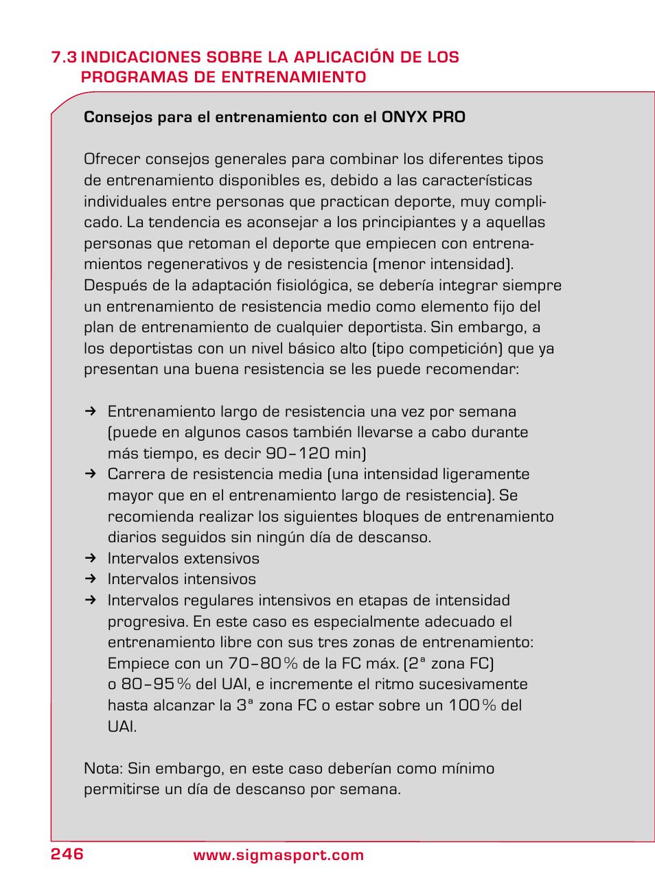 SIGMA ONYX PRO User Manual | Page 246 / 304
