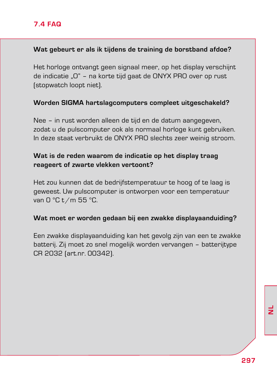 SIGMA ONYX PRO User Manual | Page 297 / 304