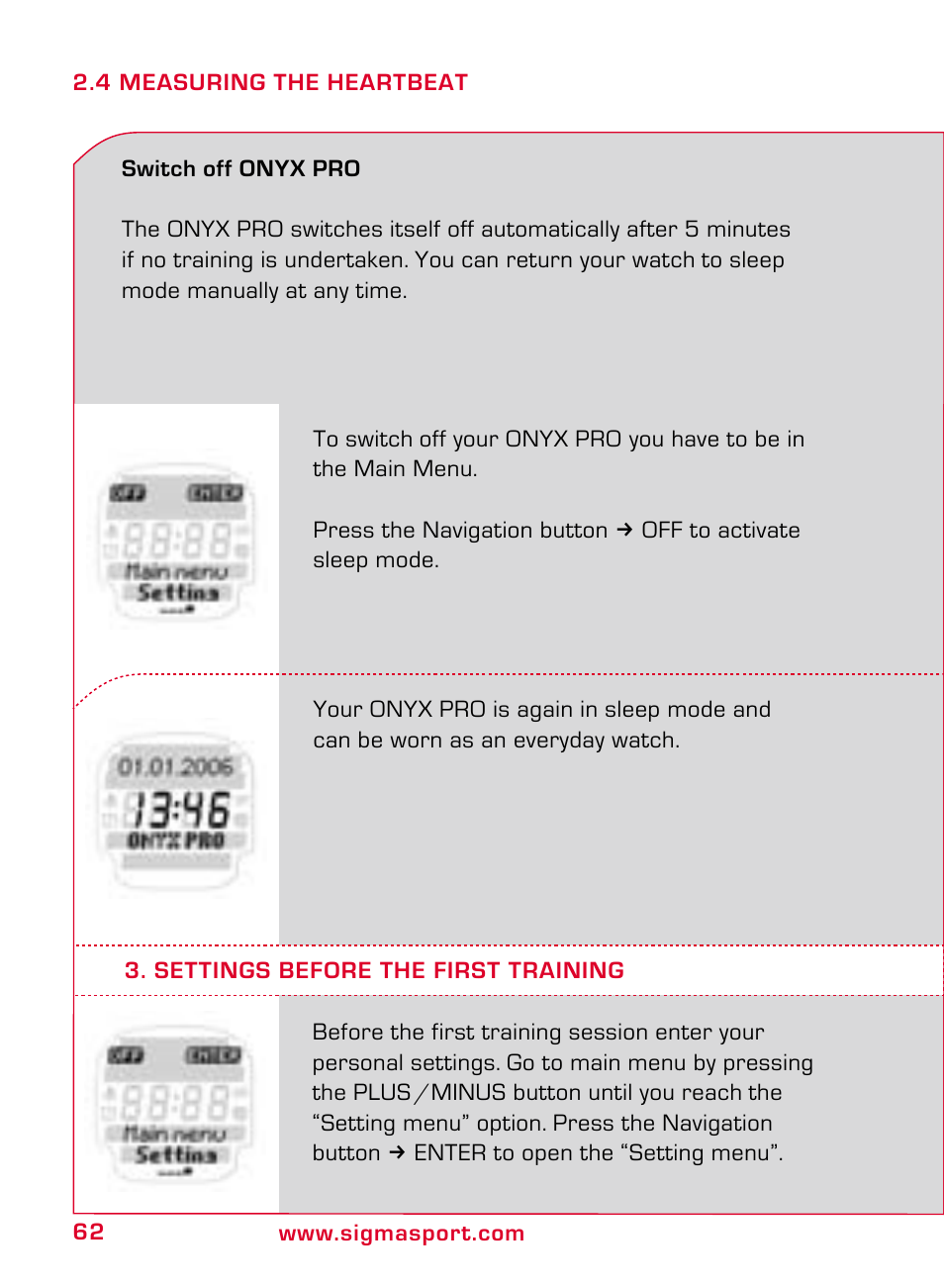 SIGMA ONYX PRO User Manual | Page 62 / 304