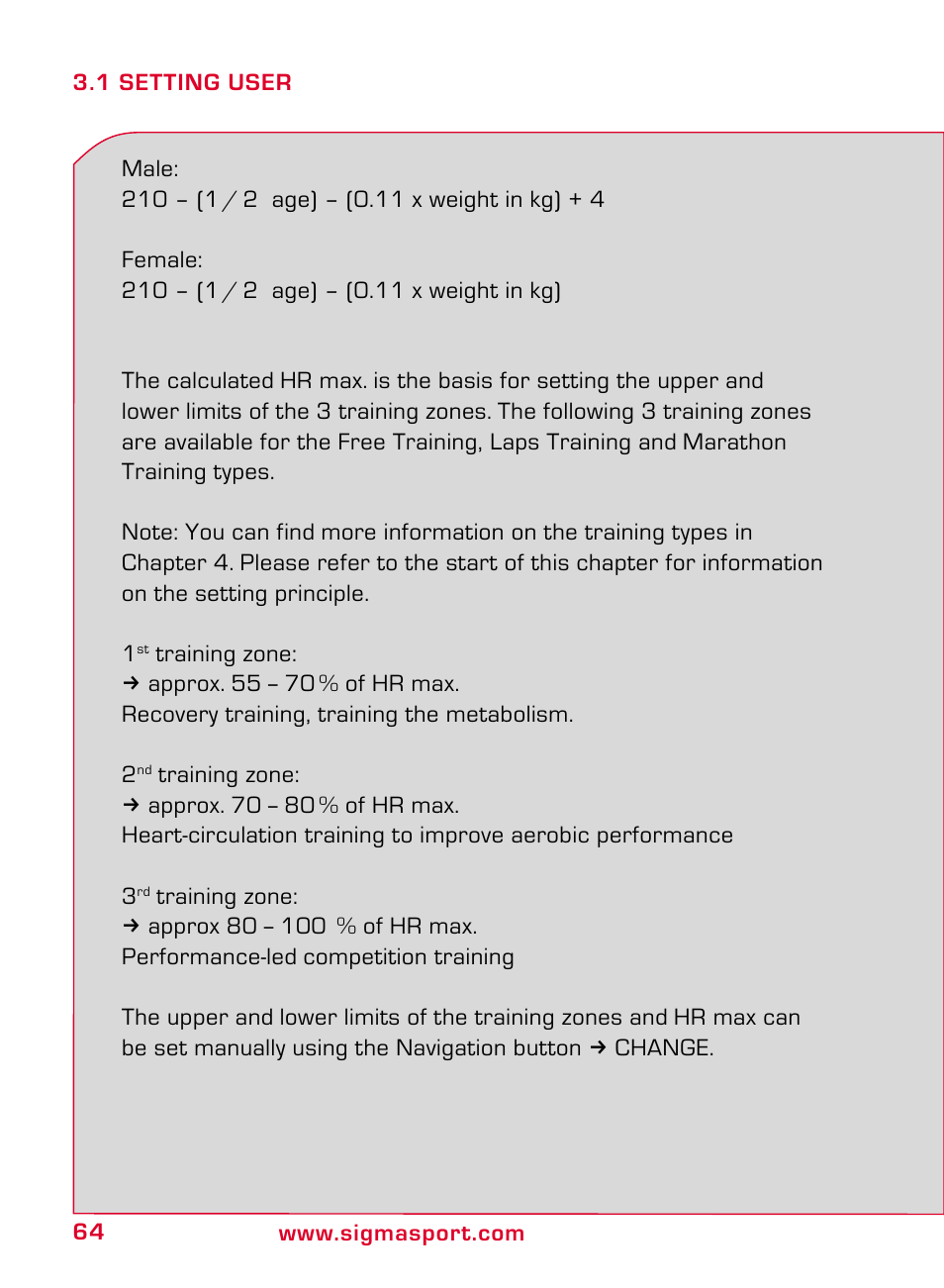 SIGMA ONYX PRO User Manual | Page 64 / 304