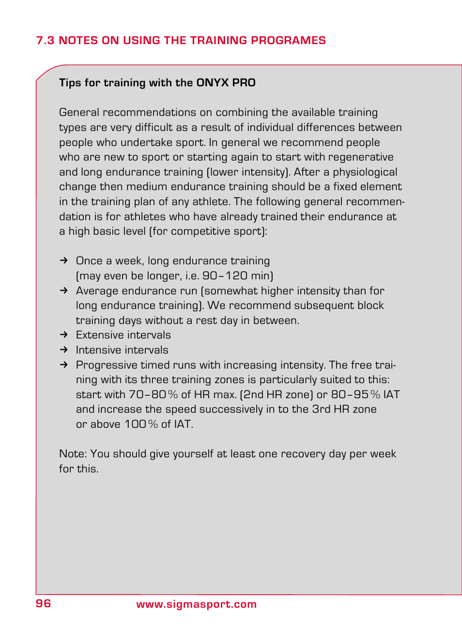 SIGMA ONYX PRO User Manual | Page 96 / 304