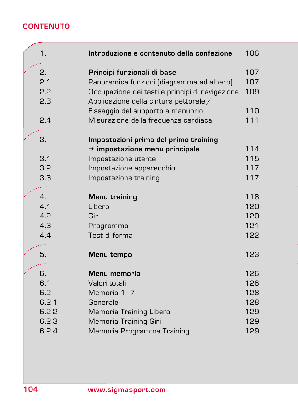 SIGMA ONYX FIT User Manual | Page 104 / 208