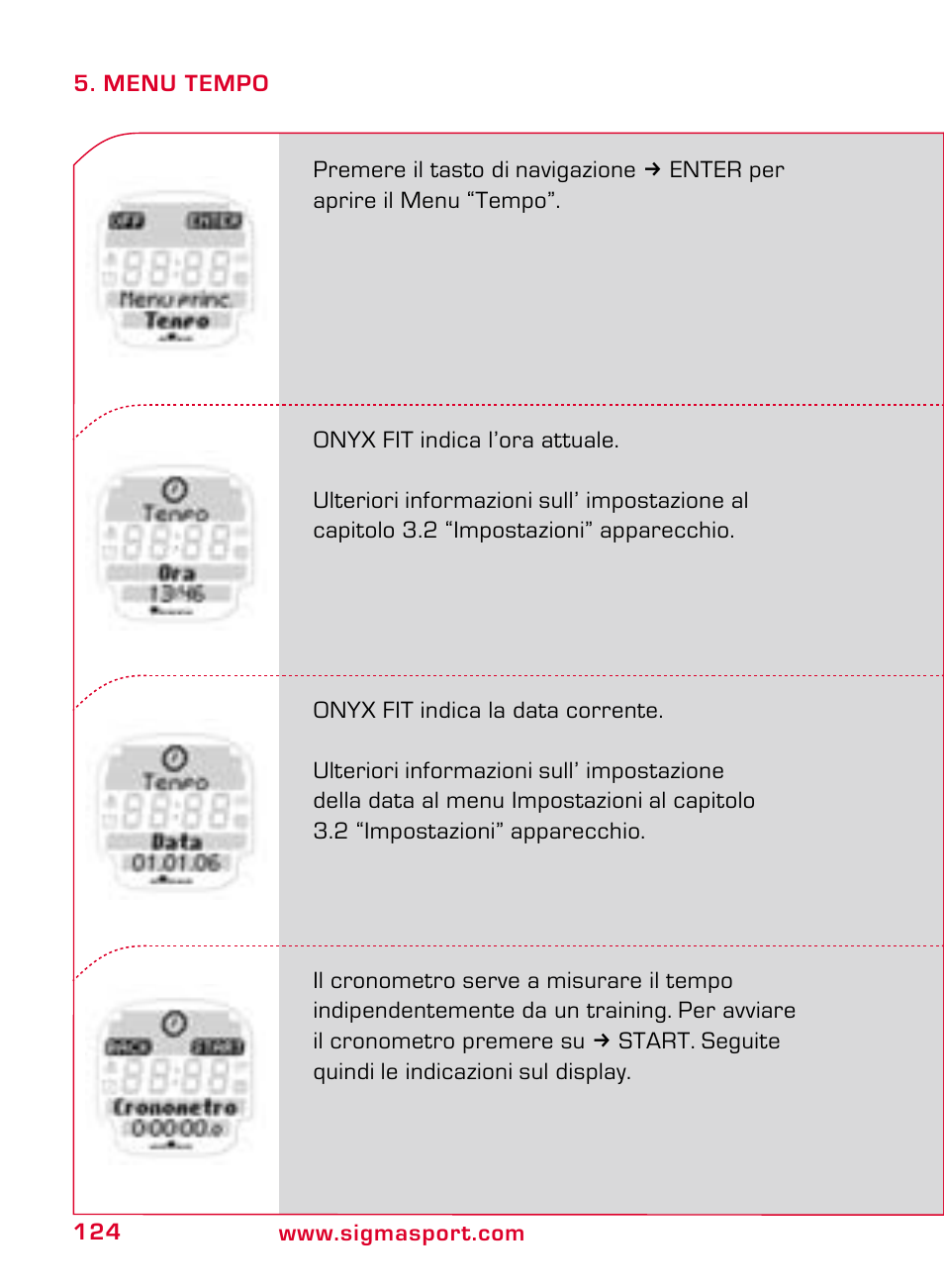 SIGMA ONYX FIT User Manual | Page 124 / 208