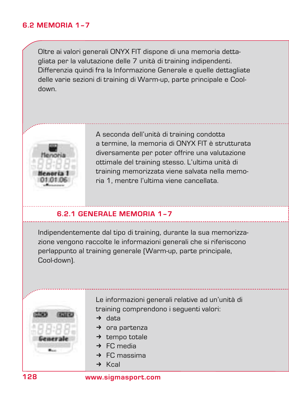 SIGMA ONYX FIT User Manual | Page 128 / 208