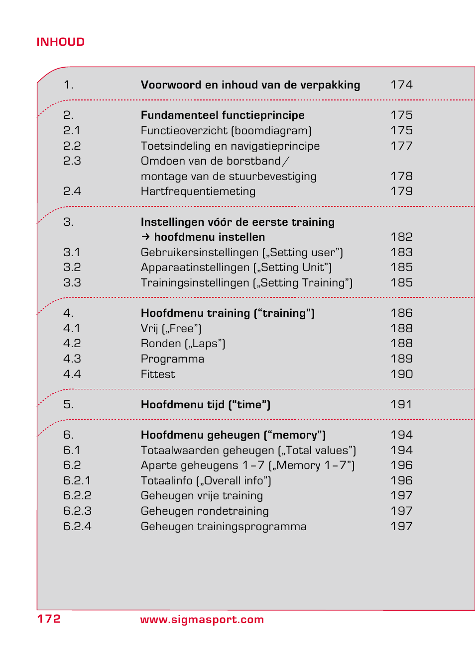 SIGMA ONYX FIT User Manual | Page 172 / 208