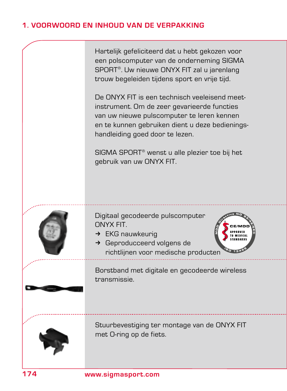 SIGMA ONYX FIT User Manual | Page 174 / 208