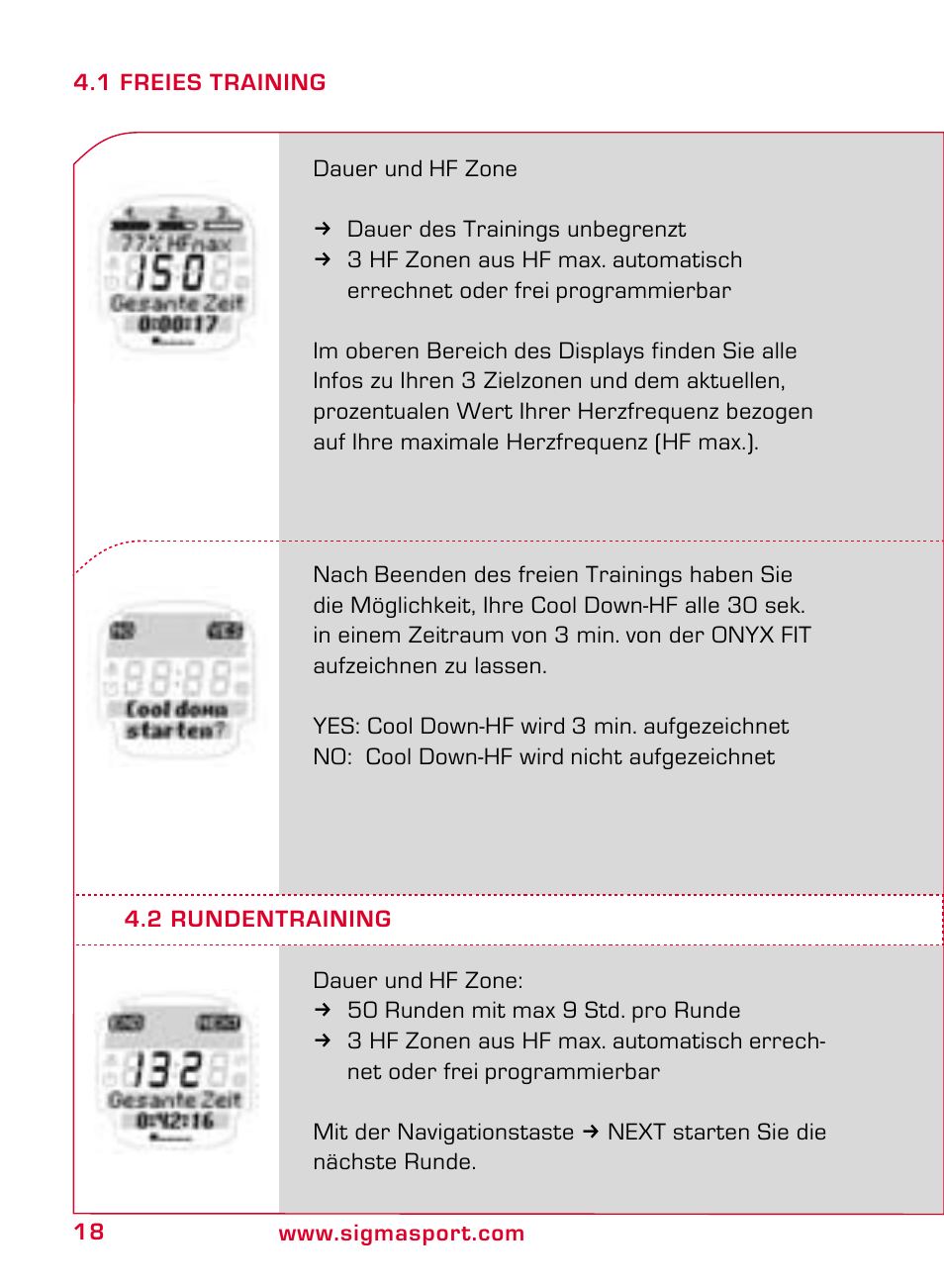 SIGMA ONYX FIT User Manual | Page 18 / 208