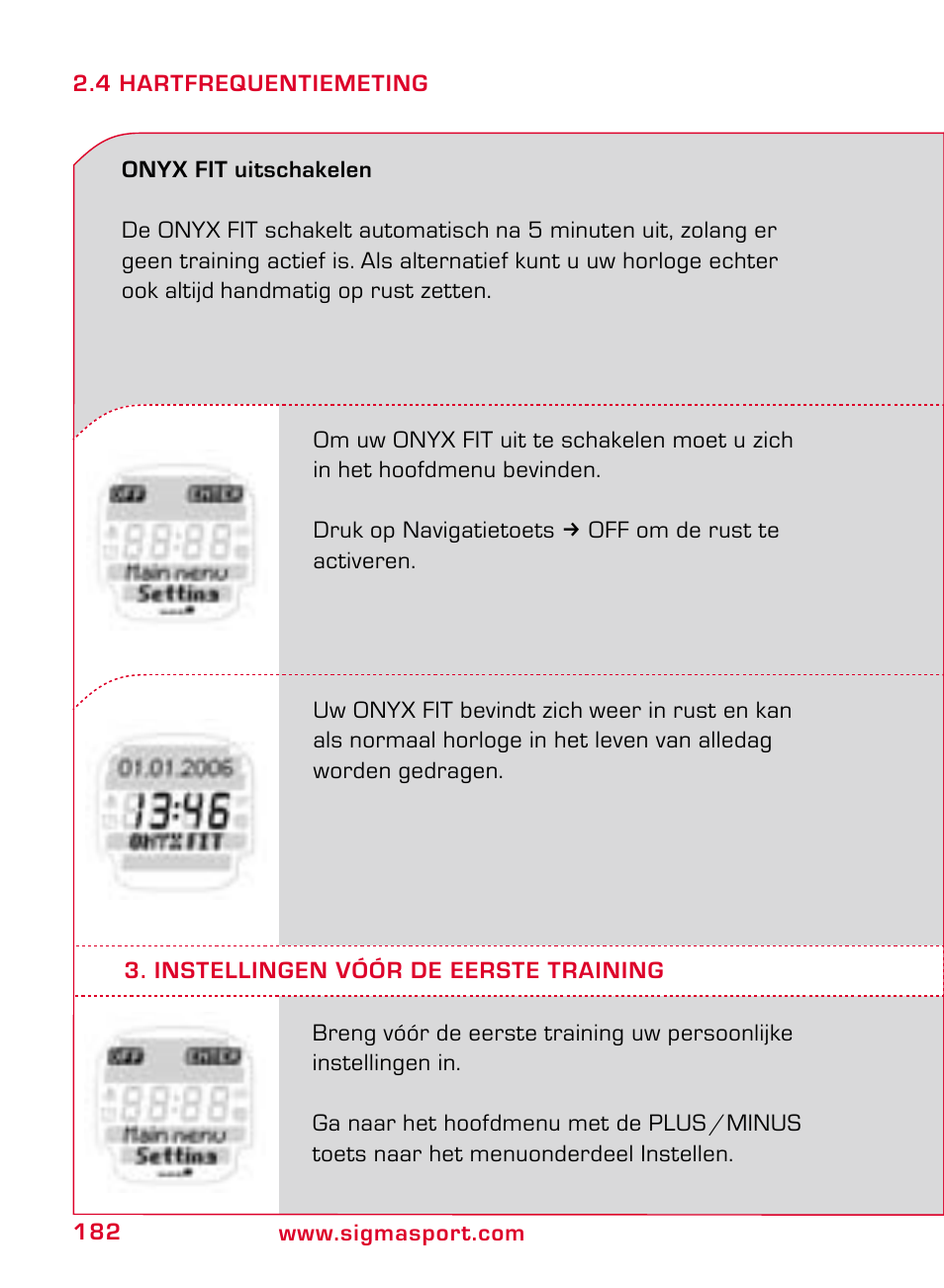 SIGMA ONYX FIT User Manual | Page 182 / 208