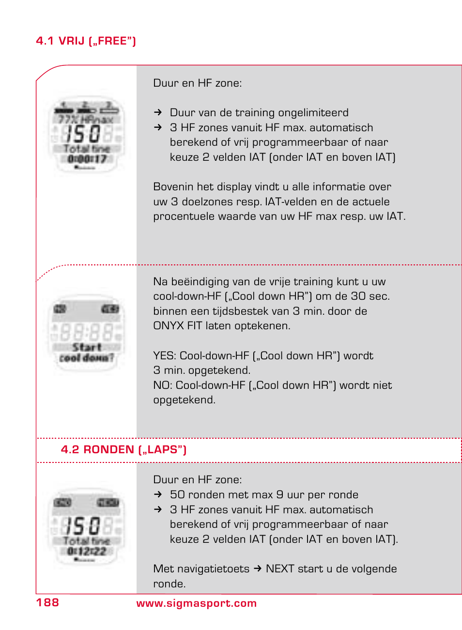 SIGMA ONYX FIT User Manual | Page 188 / 208