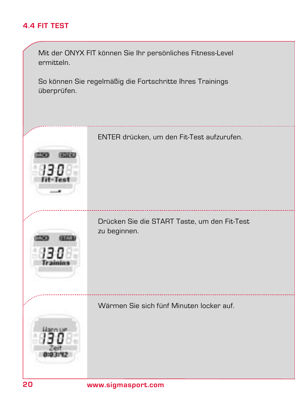 SIGMA ONYX FIT User Manual | Page 20 / 208