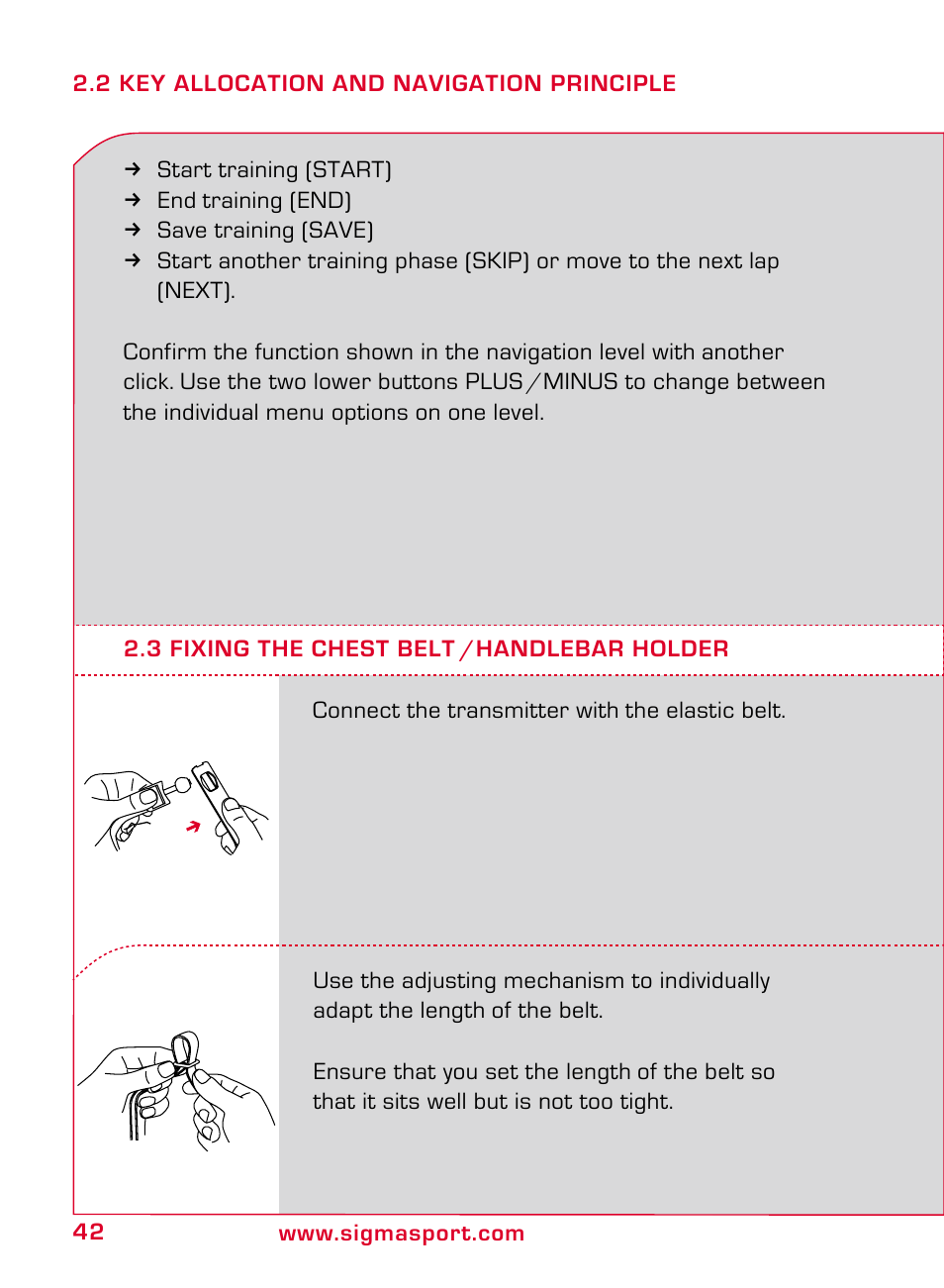 SIGMA ONYX FIT User Manual | Page 42 / 208