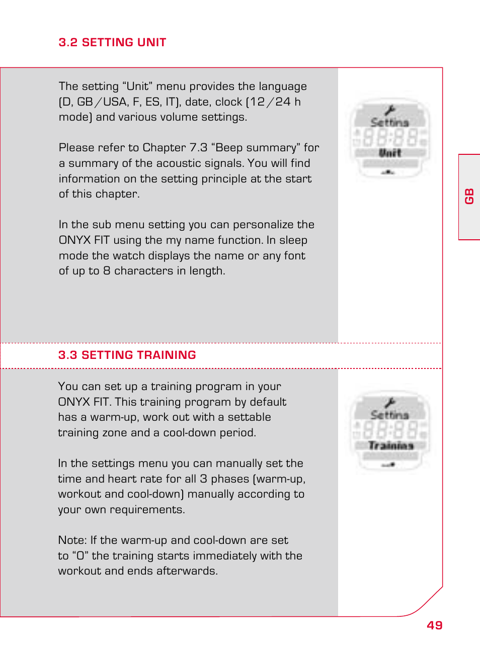 SIGMA ONYX FIT User Manual | Page 49 / 208