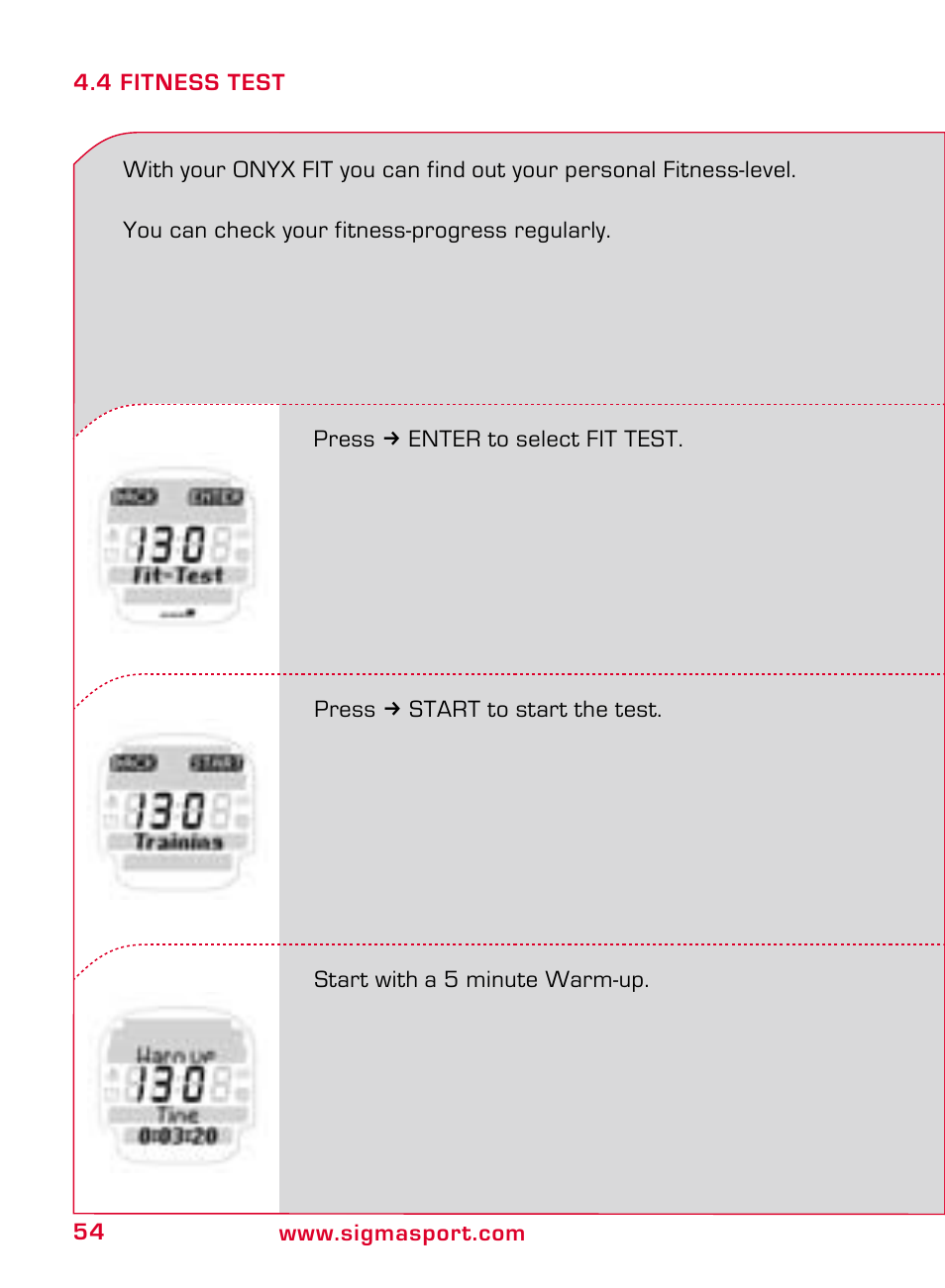 SIGMA ONYX FIT User Manual | Page 54 / 208