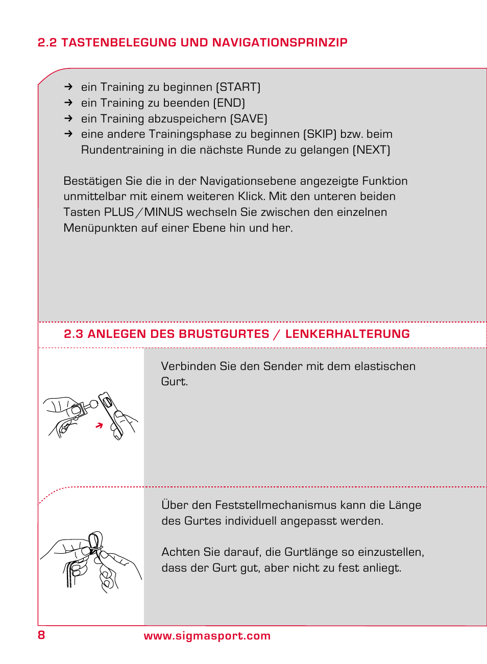 SIGMA ONYX FIT User Manual | Page 8 / 208
