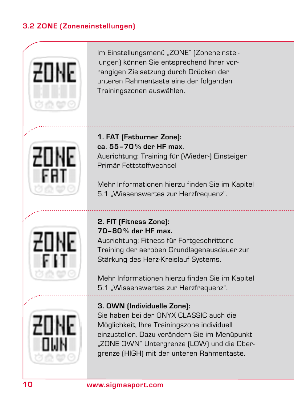 SIGMA ONYX CLASSIC User Manual | Page 10 / 124