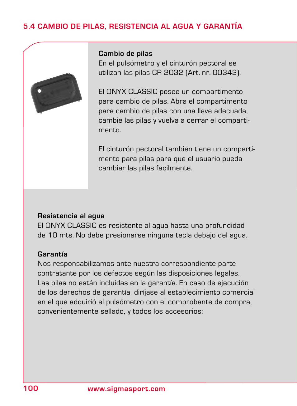 SIGMA ONYX CLASSIC User Manual | Page 100 / 124