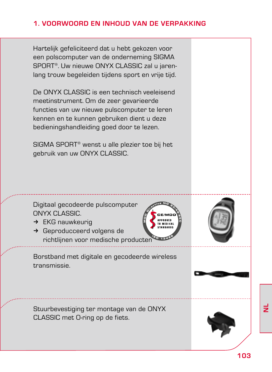 SIGMA ONYX CLASSIC User Manual | Page 103 / 124