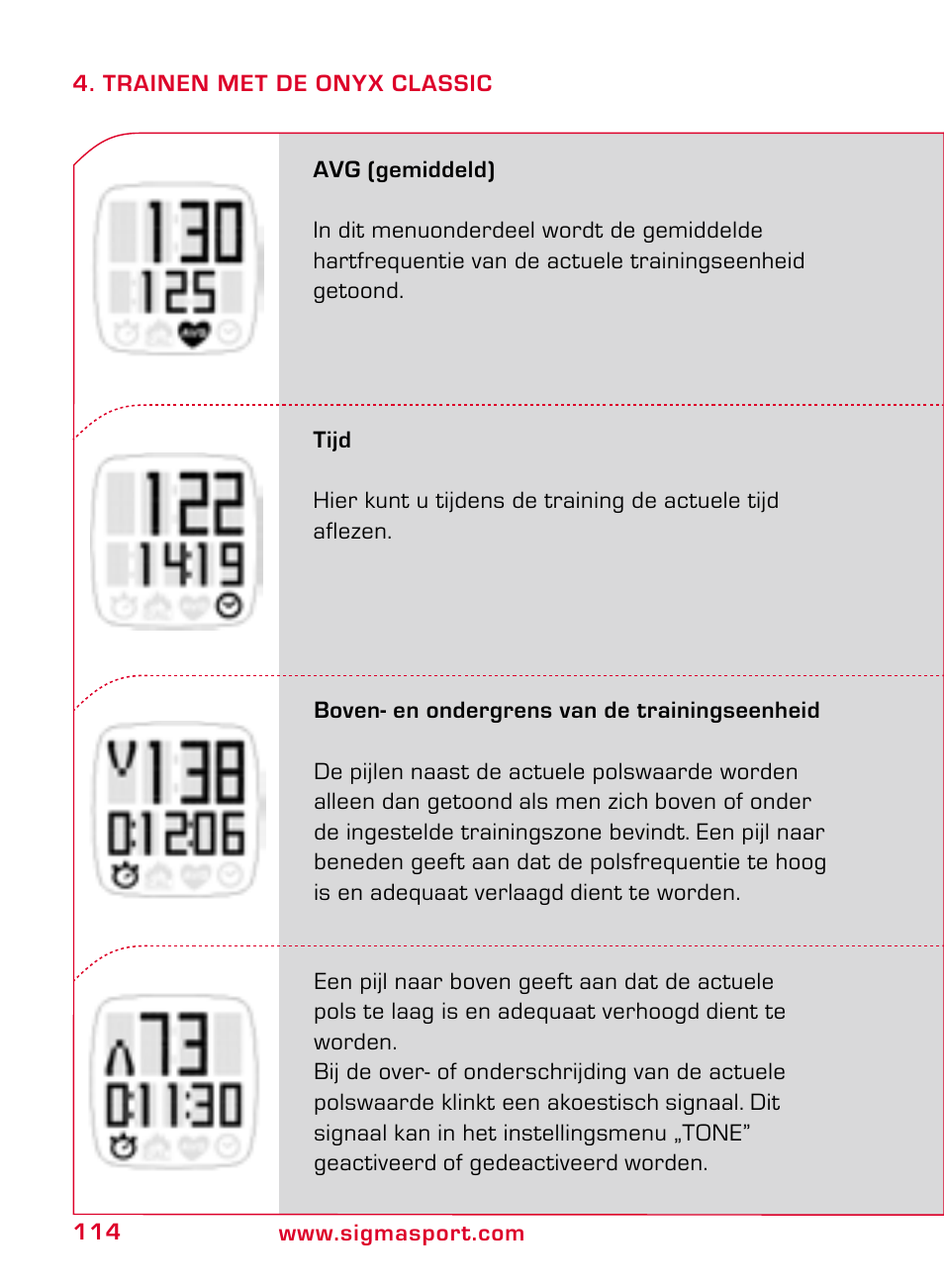 SIGMA ONYX CLASSIC User Manual | Page 114 / 124