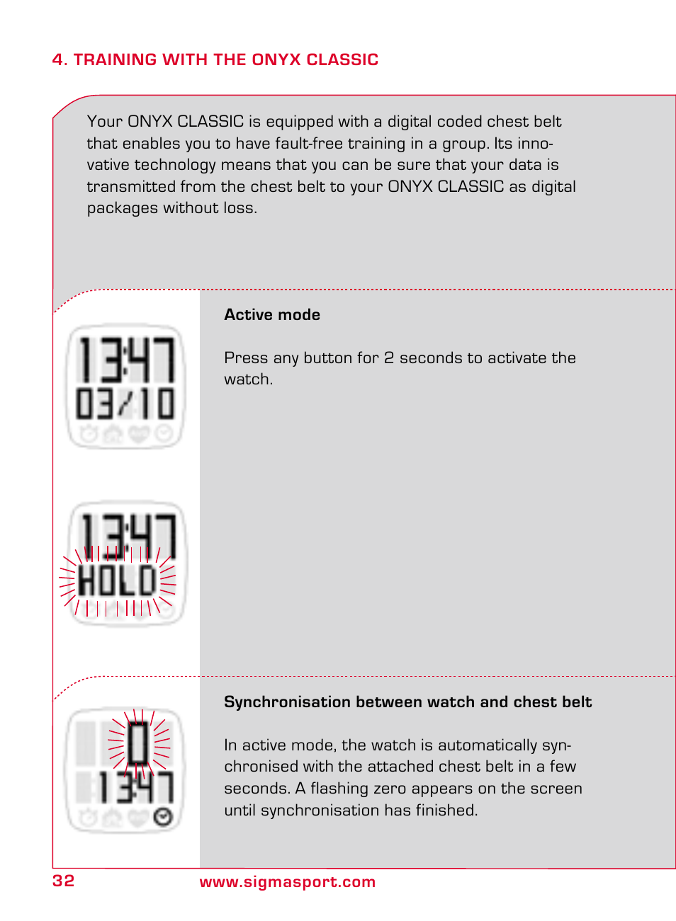 SIGMA ONYX CLASSIC User Manual | Page 32 / 124