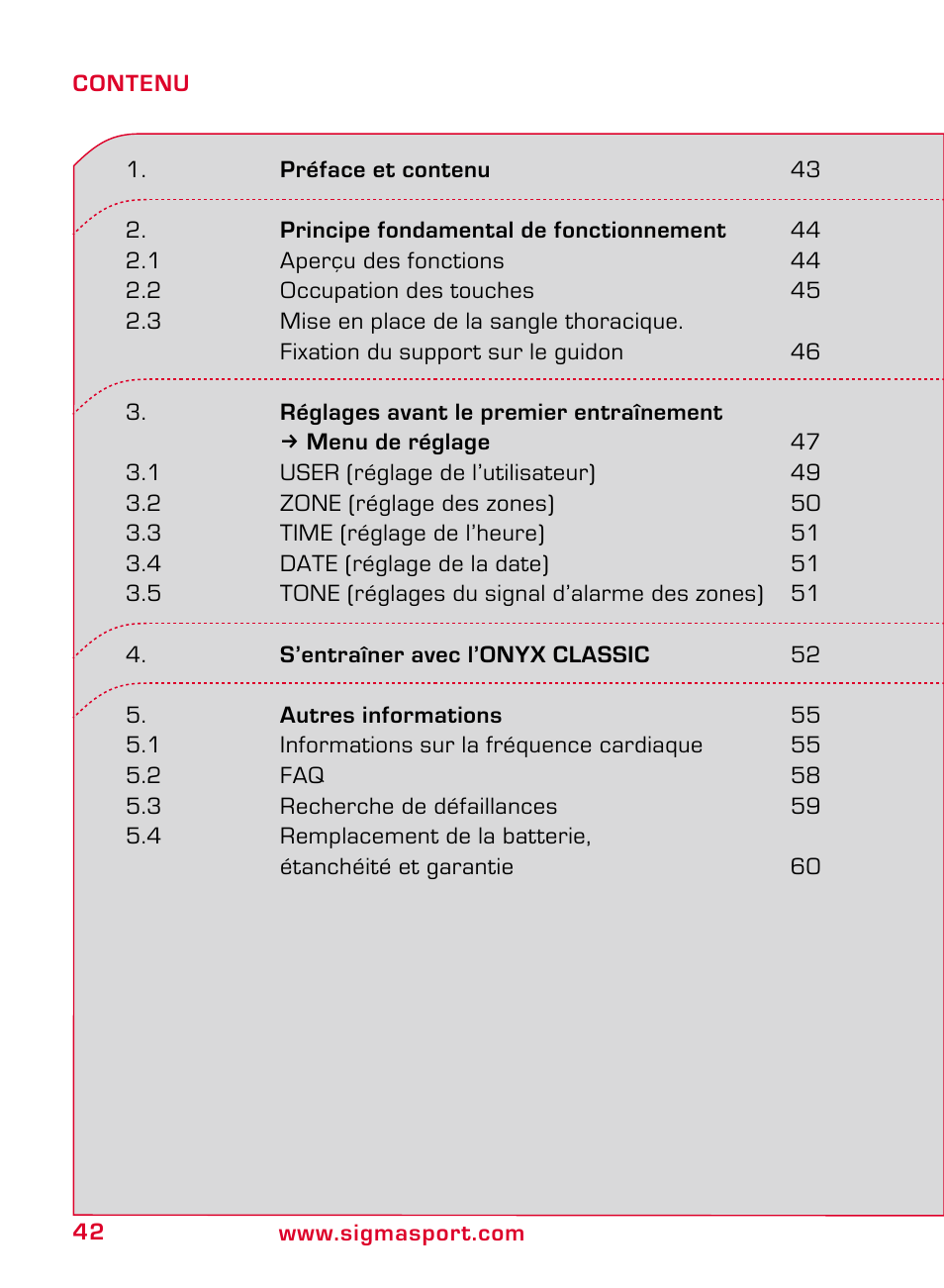 SIGMA ONYX CLASSIC User Manual | Page 42 / 124