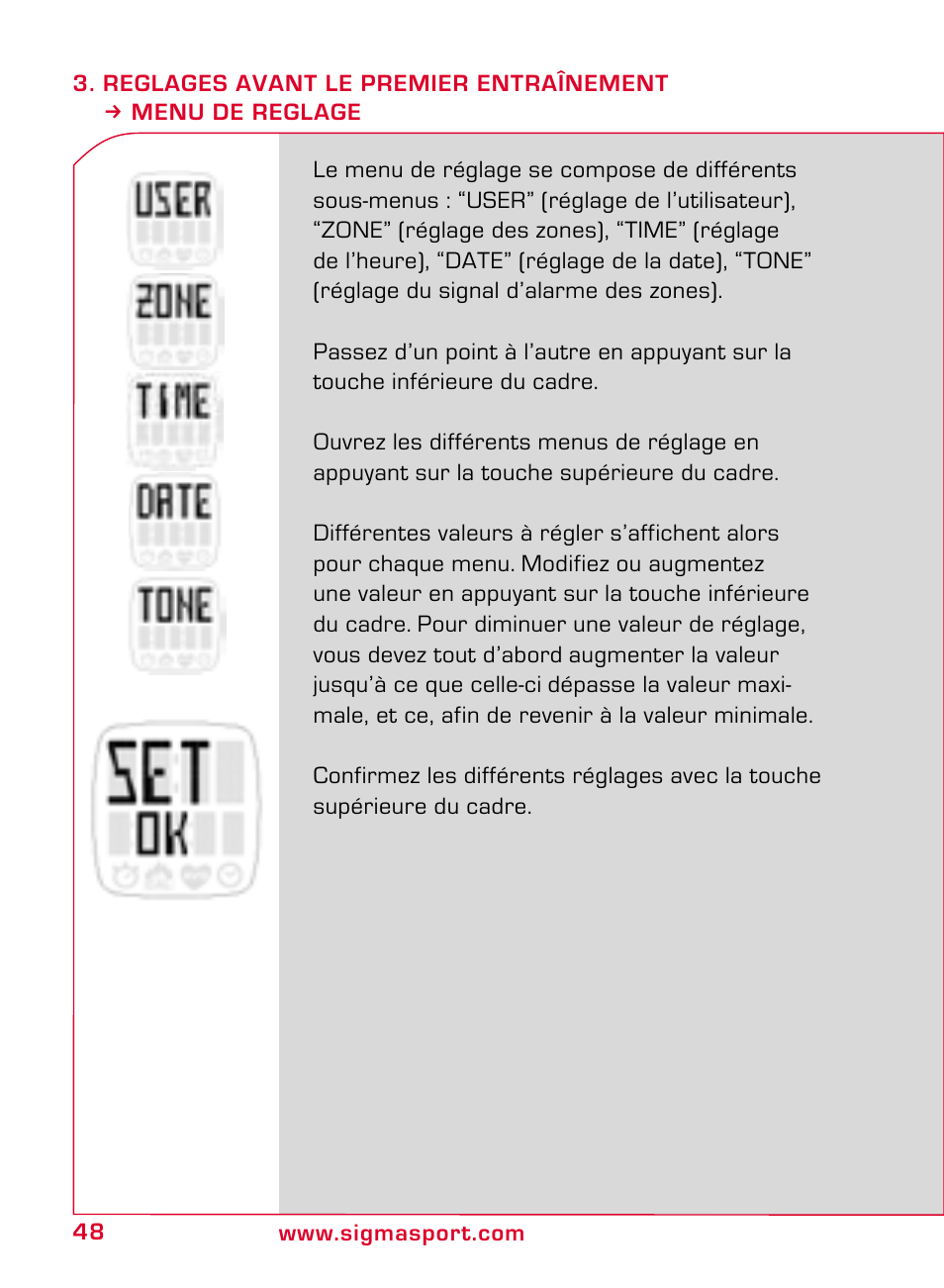 SIGMA ONYX CLASSIC User Manual | Page 48 / 124