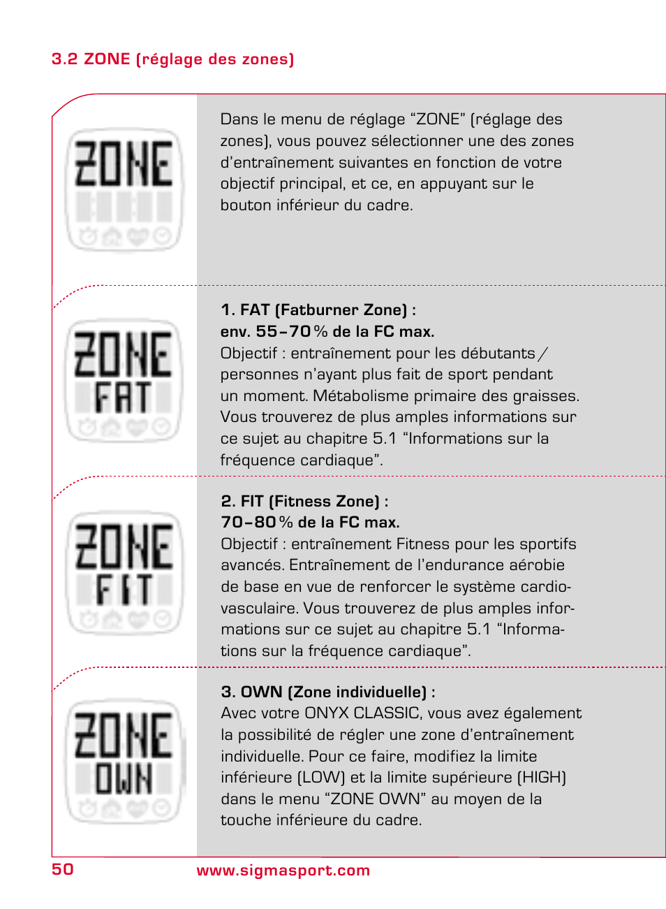 SIGMA ONYX CLASSIC User Manual | Page 50 / 124