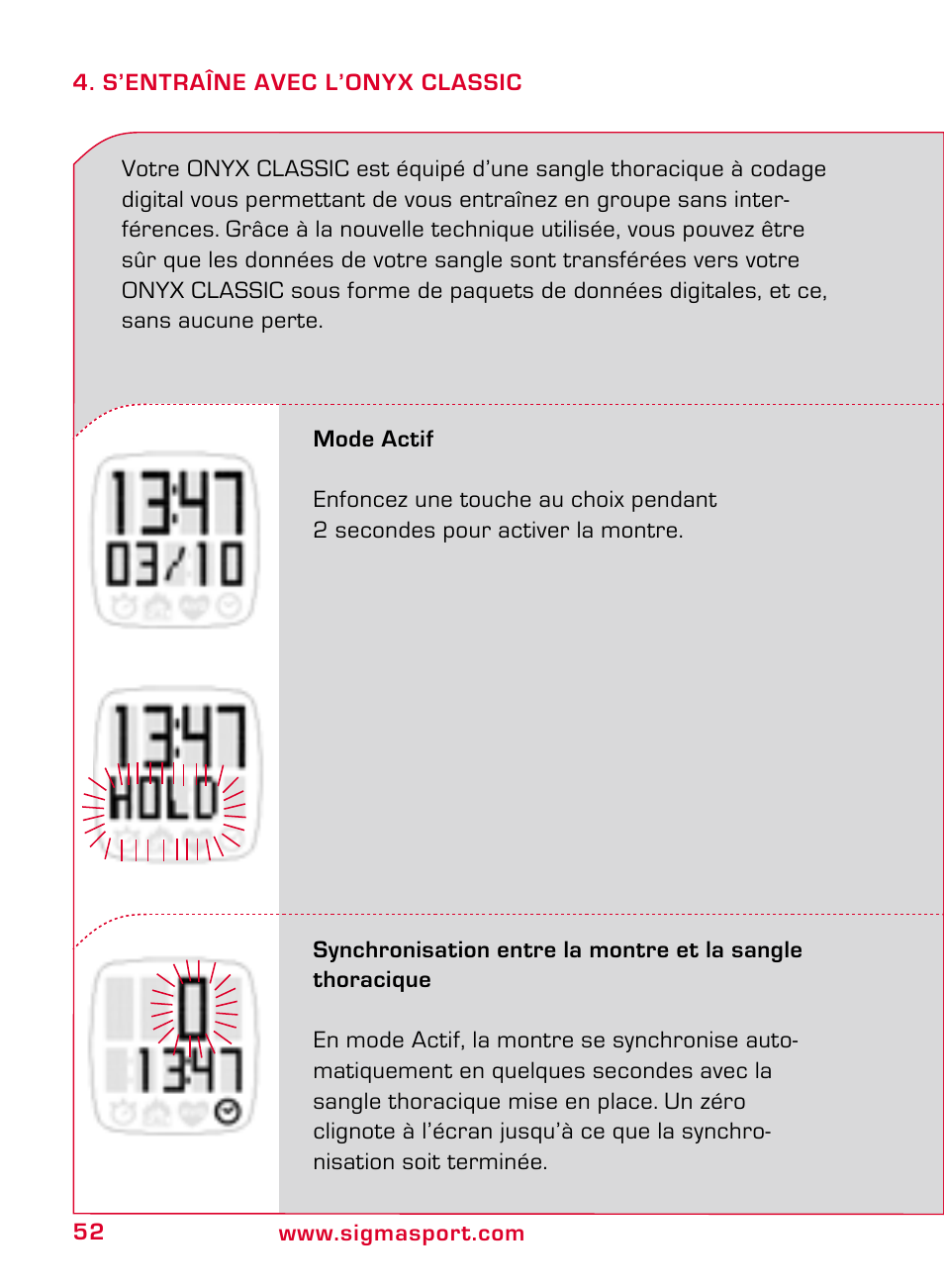 SIGMA ONYX CLASSIC User Manual | Page 52 / 124