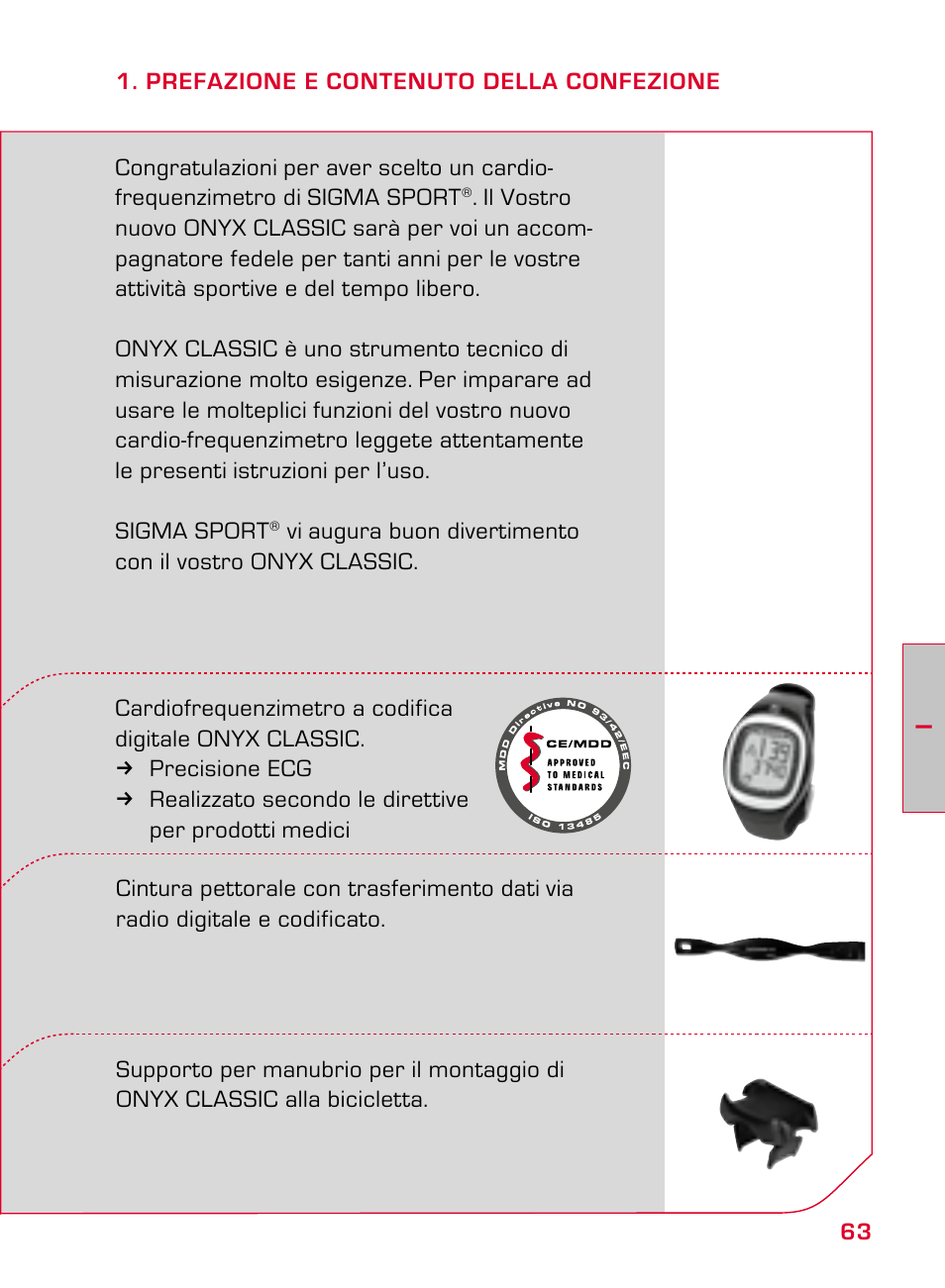 SIGMA ONYX CLASSIC User Manual | Page 63 / 124