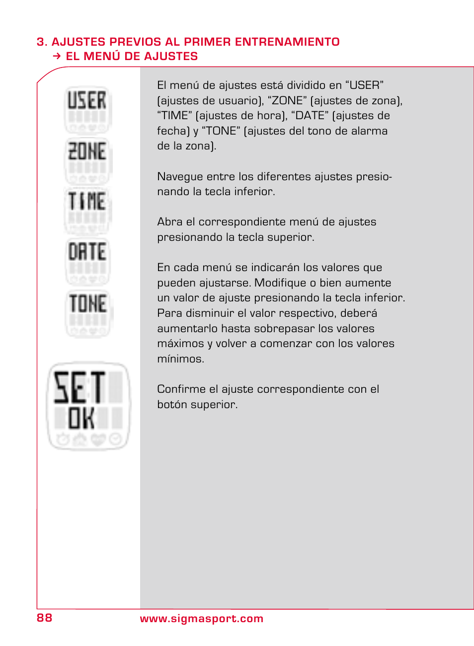 SIGMA ONYX CLASSIC User Manual | Page 88 / 124