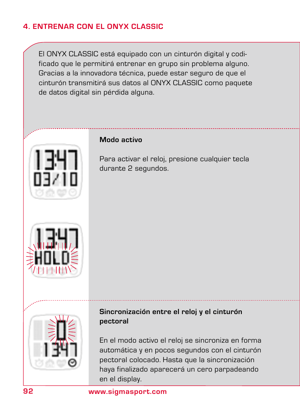 SIGMA ONYX CLASSIC User Manual | Page 92 / 124