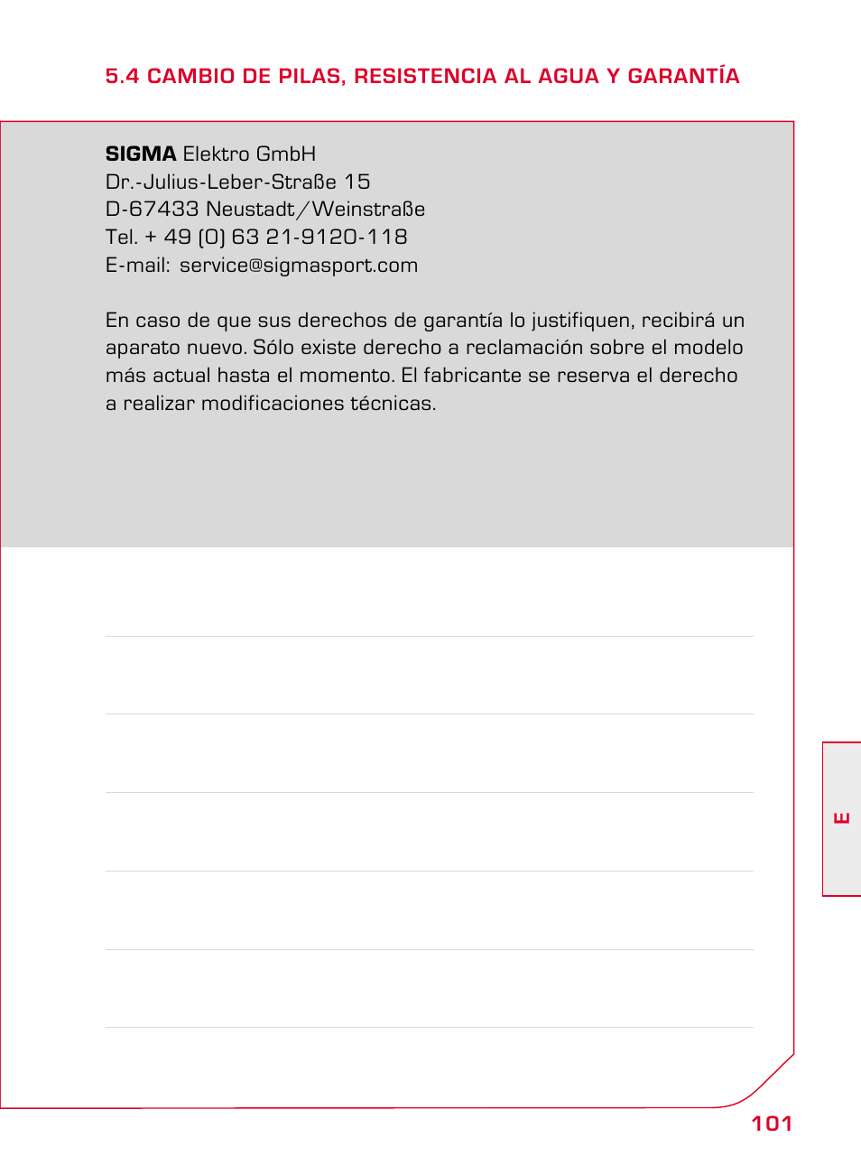 SIGMA ONYX BALANCE User Manual | Page 101 / 124