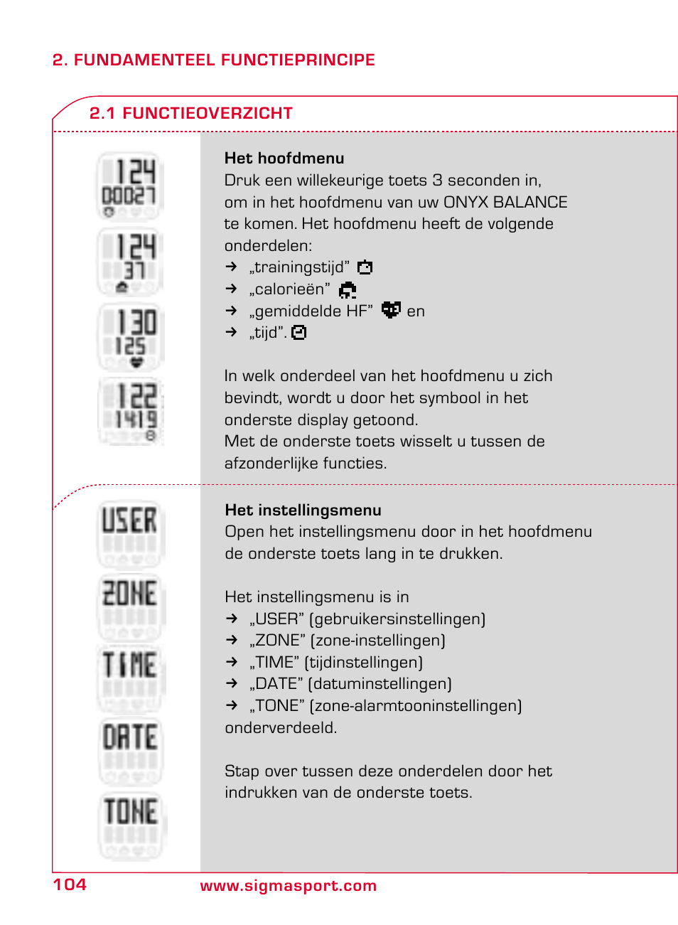 SIGMA ONYX BALANCE User Manual | Page 104 / 124