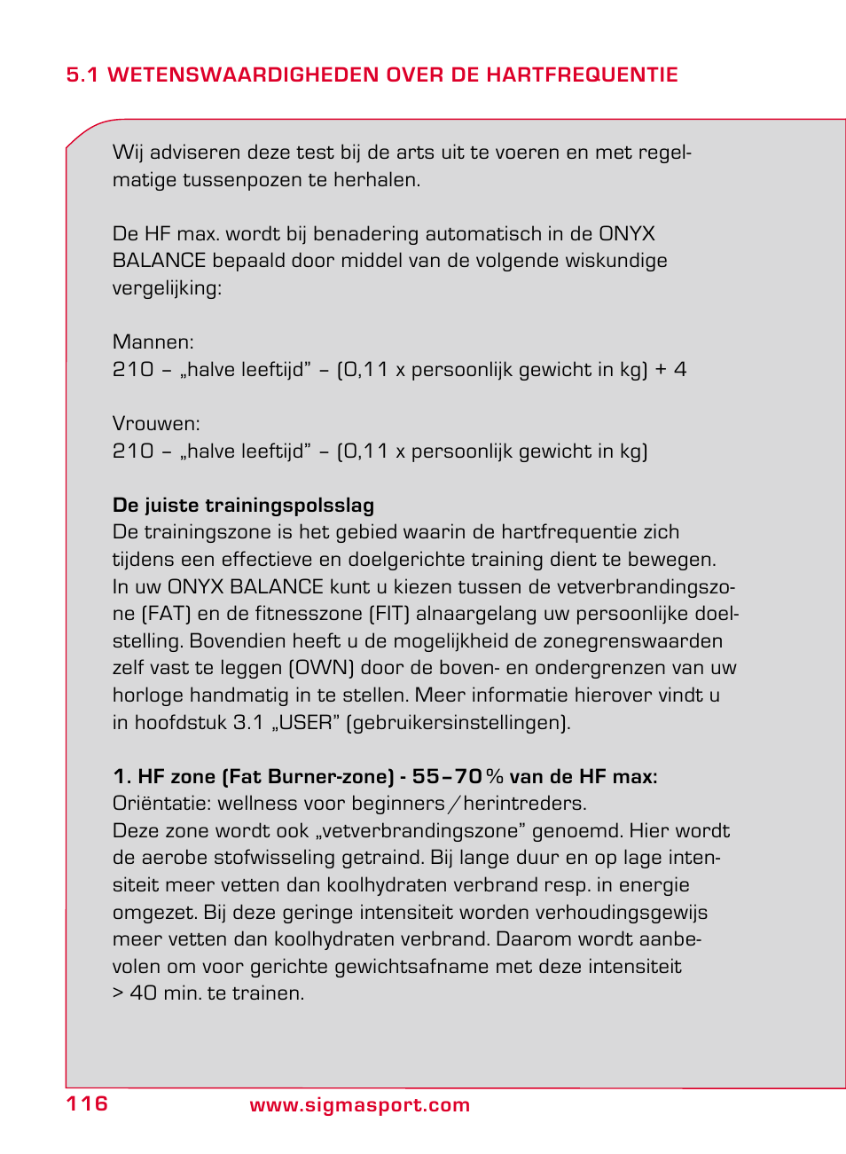 SIGMA ONYX BALANCE User Manual | Page 116 / 124