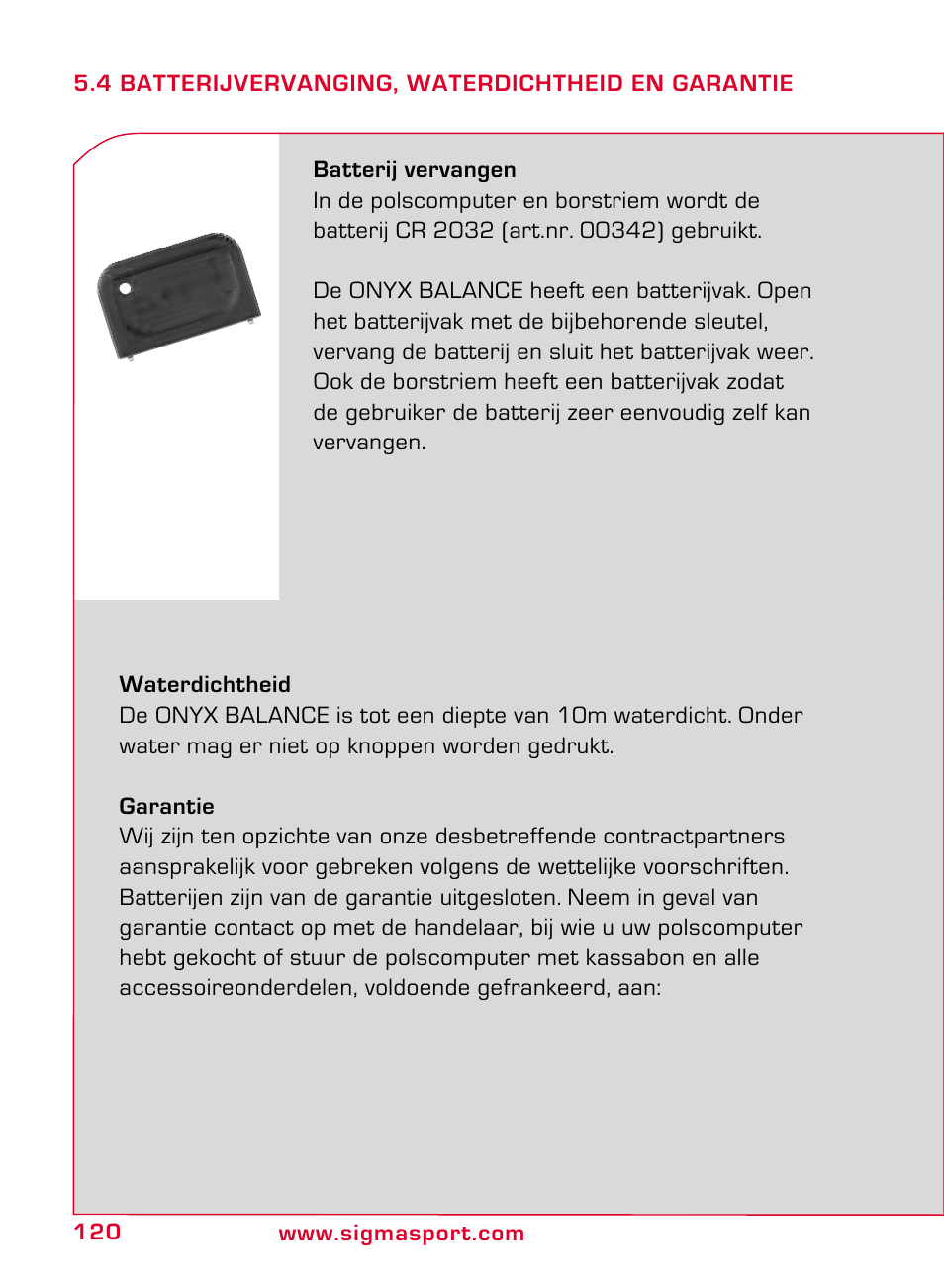 SIGMA ONYX BALANCE User Manual | Page 120 / 124