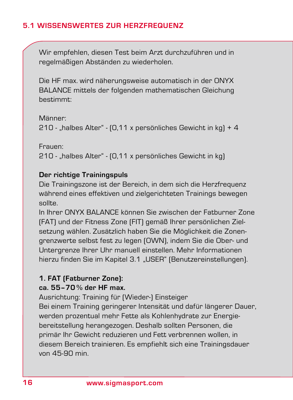 SIGMA ONYX BALANCE User Manual | Page 16 / 124