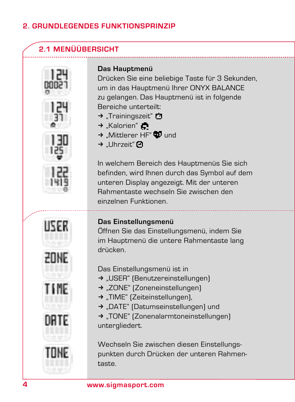SIGMA ONYX BALANCE User Manual | Page 4 / 124