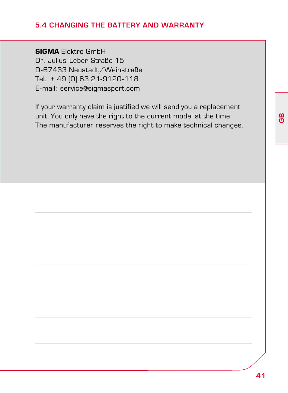 SIGMA ONYX BALANCE User Manual | Page 41 / 124