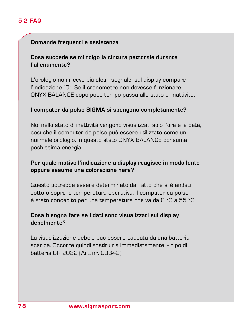 SIGMA ONYX BALANCE User Manual | Page 78 / 124