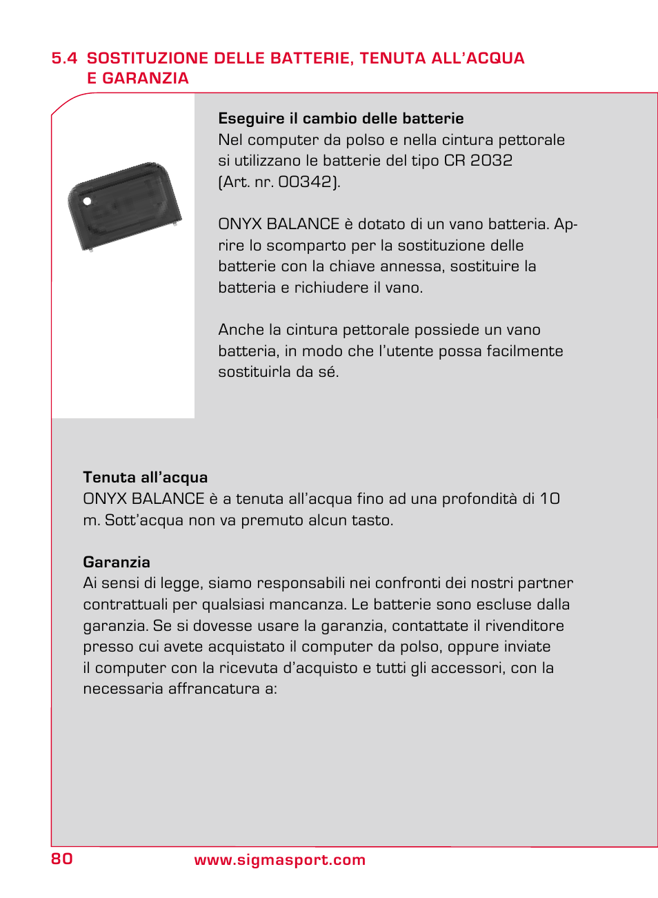 SIGMA ONYX BALANCE User Manual | Page 80 / 124