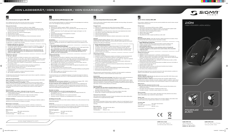Iion ladegerät/ iion charger / iion chargeur, High power liion accu | SIGMA IION charger User Manual | Page 2 / 2