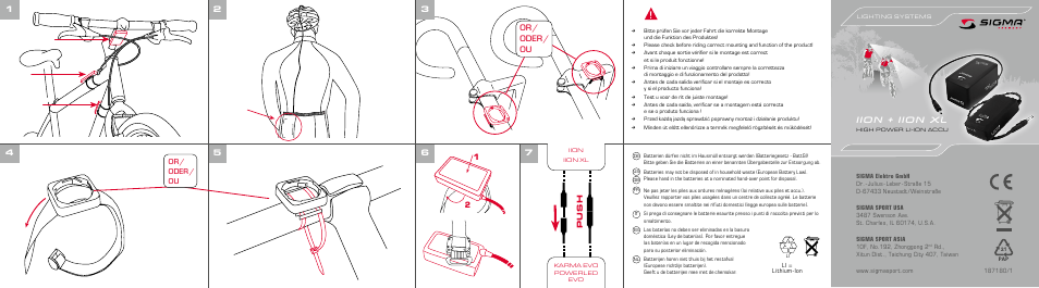 SIGMA IION XL User Manual | 2 pages