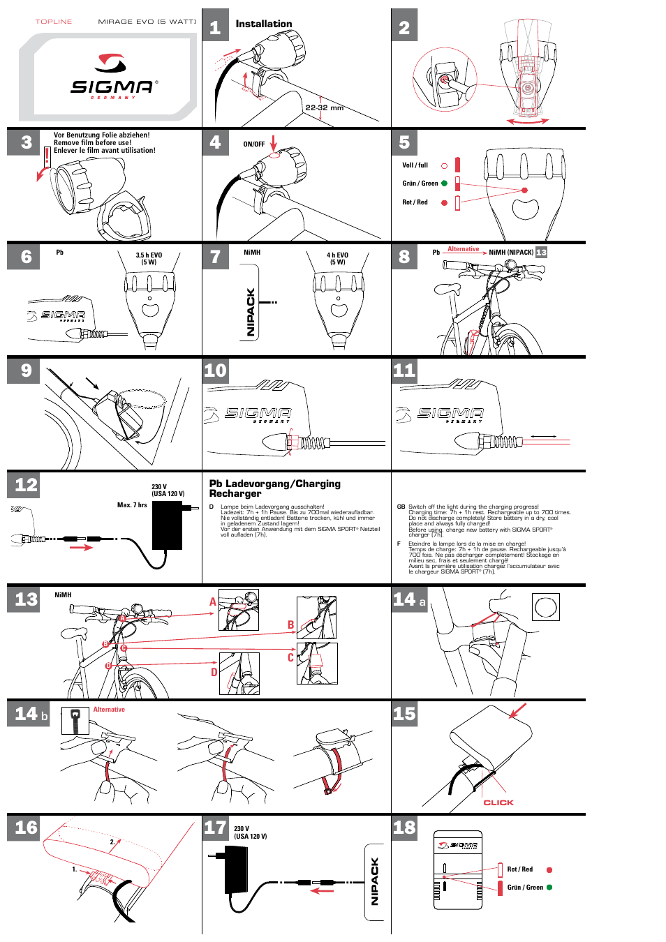 SIGMA Mirage Evo User Manual | 4 pages