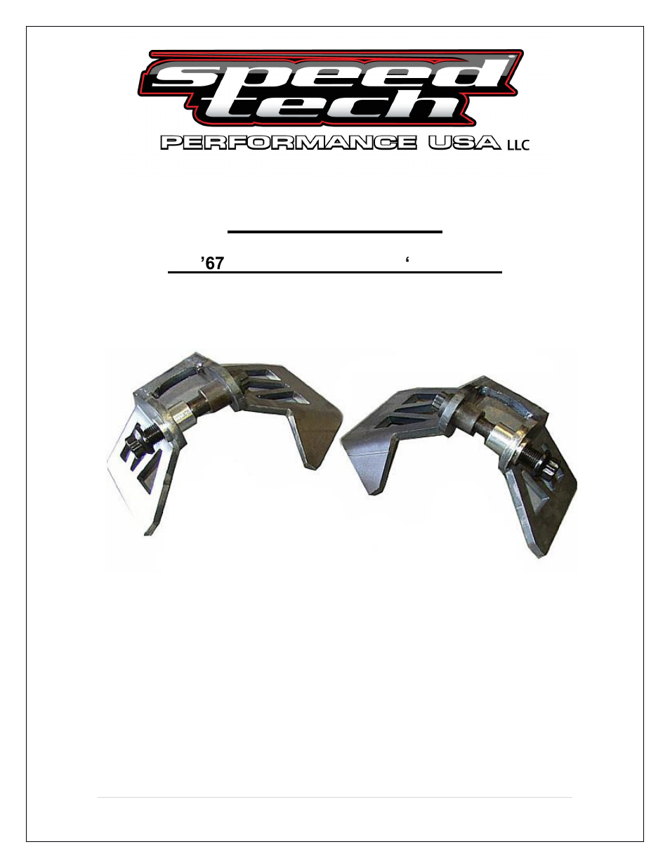 Speedtech 67-69 Camaro Chicane Coilover User Manual | 12 pages