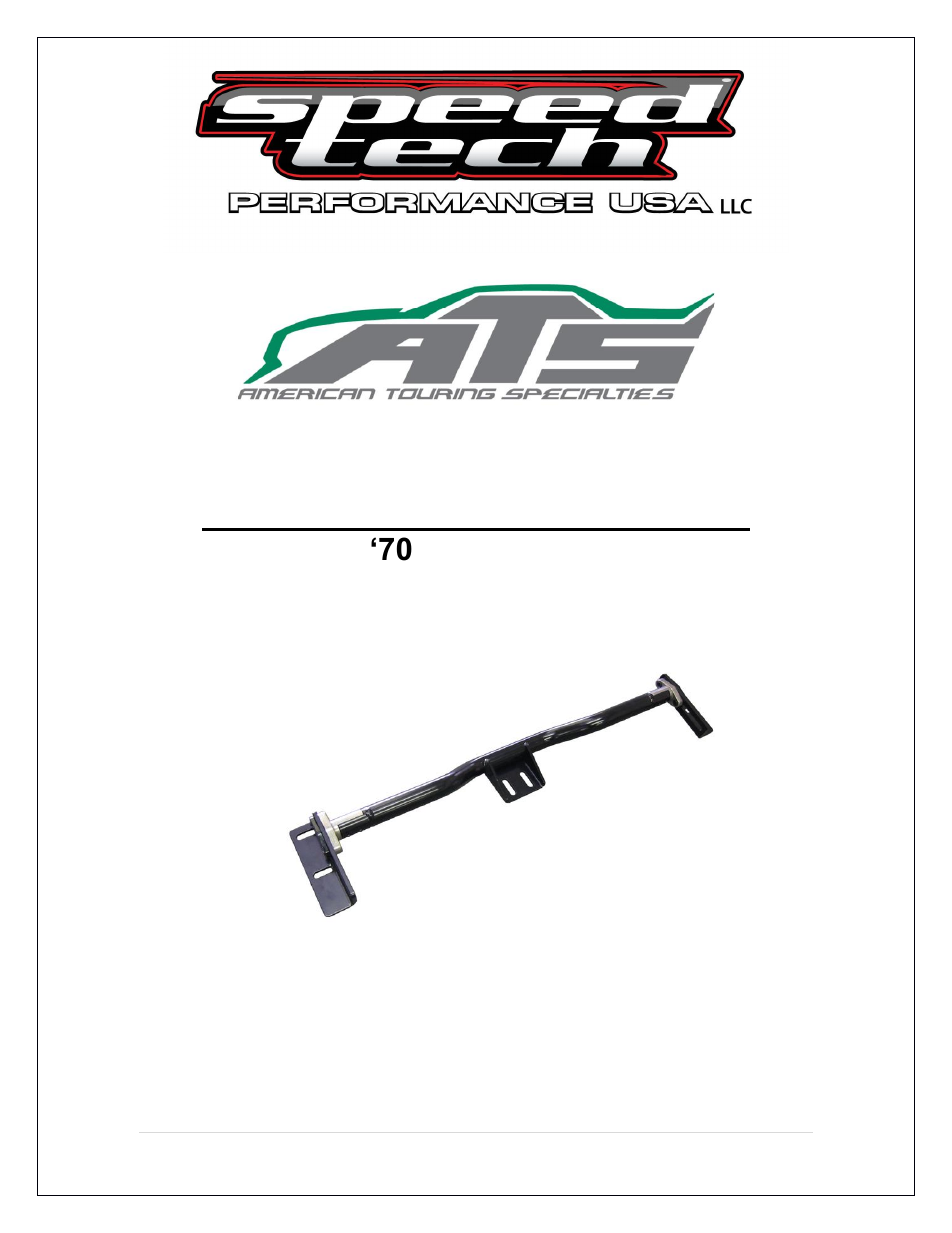 Speedtech 70-81 Camaro T56 Crossmember User Manual | 12 pages